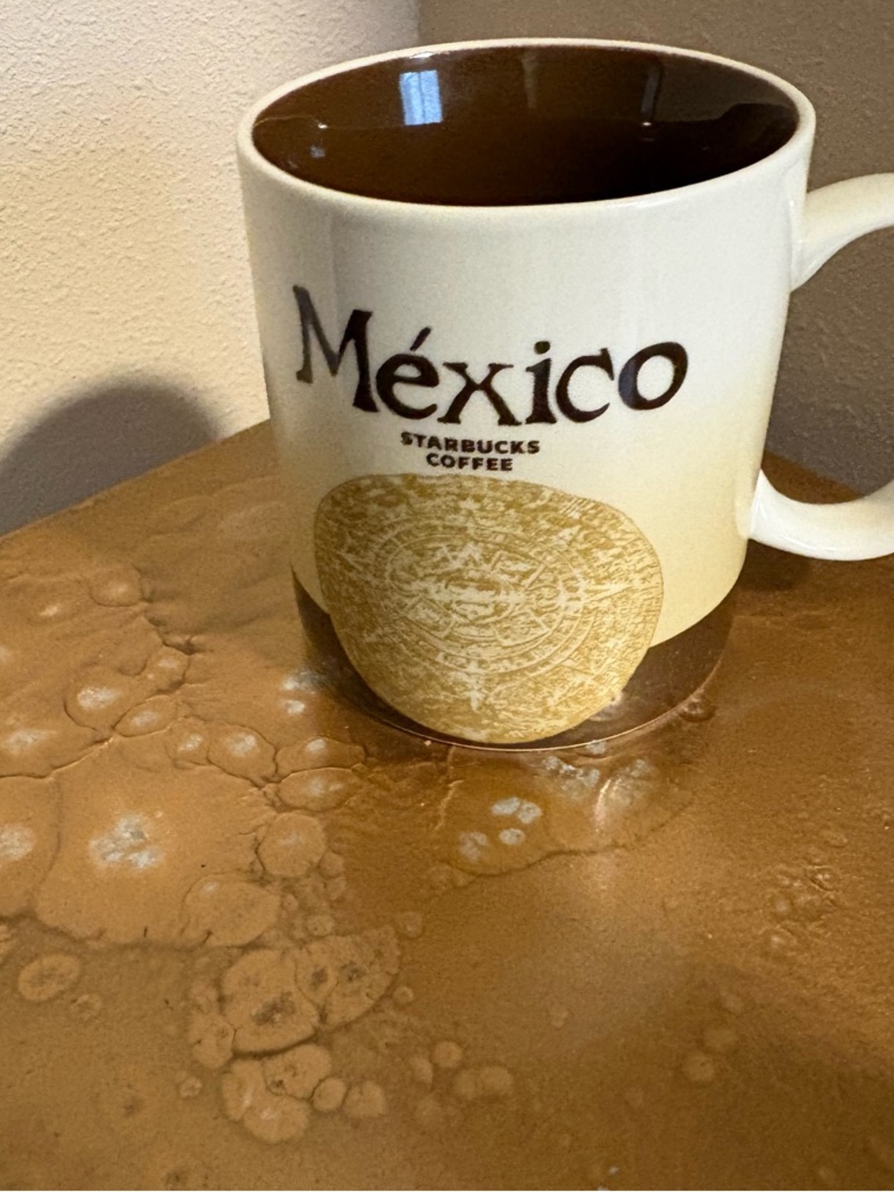 Starbucks México Ceramic Mug - White, Brown & Gold